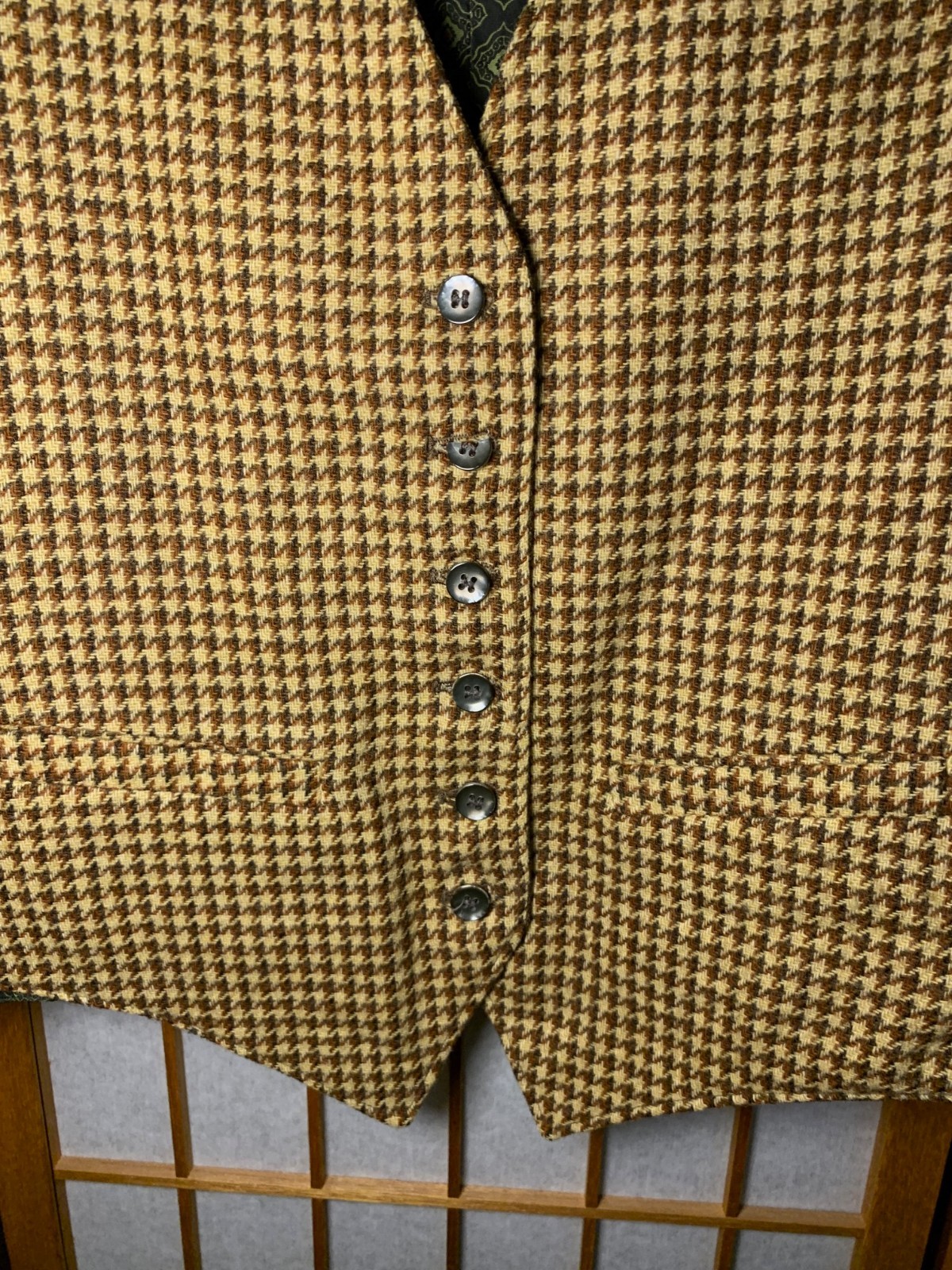 Handmade Reversible Green and Patterned Vest with… - image 8