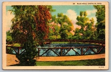Postcard Castalia Ohio The Blue Hole Erie County 1930s Linen C41