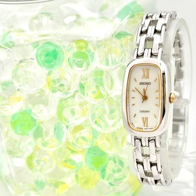 Seiko Lucent Watch Silver Oval 4N21-5330 wrist 14.0cm No Box/Accessories