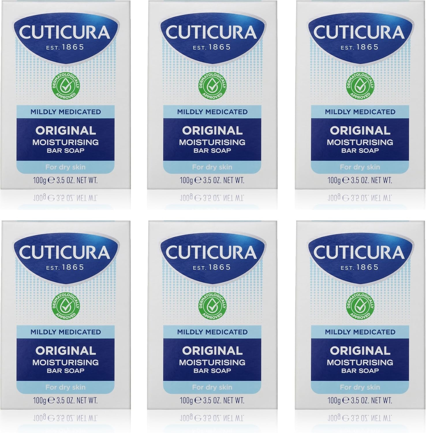 CUTICURA Mildly Medicated Bar Soap 100G 6 PACK VALUE. Skin Soothing Anti-Bacteri