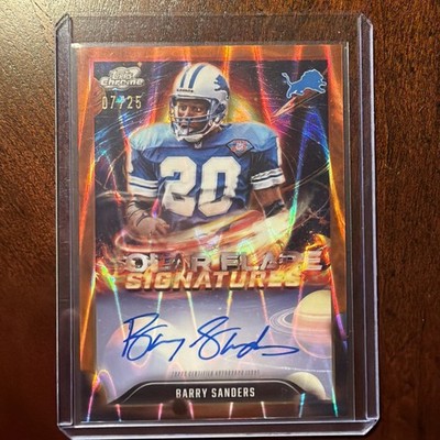 2025 Cosmic Barry Sanders Orange Solar Flare Signatures /25 On Card! Lions