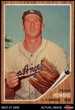 1962 Topps #175 Frank Howard Green Tint Dodgers RARE VARIATION 7.5 - NM+