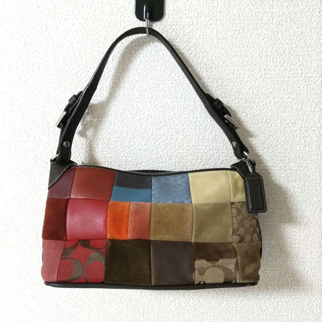 Coach 8J97 Patchwork Small Hobo Shoulder Bag Brow… - image 1