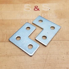 B-Line B140ZN Zinc Plated 3-Hole Corner Plate, 3 1/2" x 3 1/2", 9/16" Holes