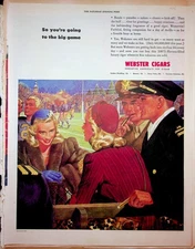 Original 1945 Vintage print AD: Webster Cigars "Executive America's Top Cigar