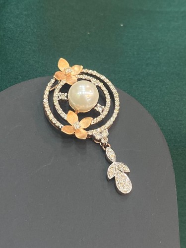 Pave 5.20 TCW Round Brilliant Cut Natural Diamonds Pearl Pendant 14K Rose Gold - Picture 15 of 15