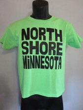 New North Shore Minnesota Youth Medium M 10-12 Neon Green Shirt by Anvil