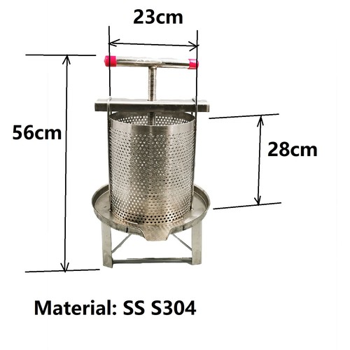 11L S.Steel S304 Muti-Purpose Press for Honeycomb Fruit Olive Free Filter bag - Picture 2 of 6