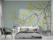3D Tree Flowering Wallpaper Wall Mural Removable Self-adhesive Sticker339