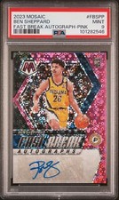 2023 Panini Mosaic BEN SHEPPARD #FBSPP Fast Break Pink Auto /15 Rookie PSA 9