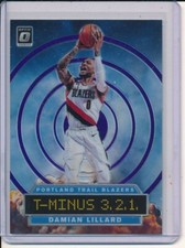2019-20 Donruss Optic Basketball Damian Lillard T-Minus 3,2,1 Holo Insert #7 