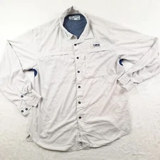 Pelagic Eclipse Guide Shirt Men XXL Gray Long Sleeve Fishing Vented Polyester