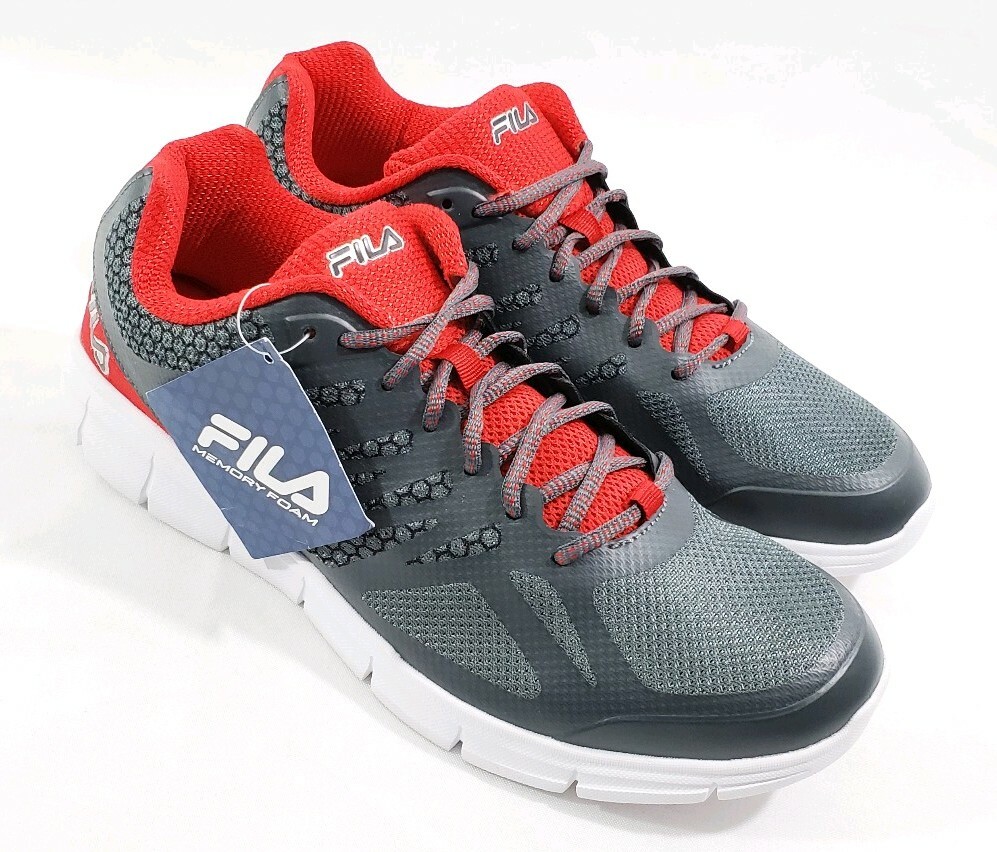 10 Sneakers da corsa da uomo Jogging Fila 1SR21491 064 Scarpe da tennis flessibili grigie rosse
