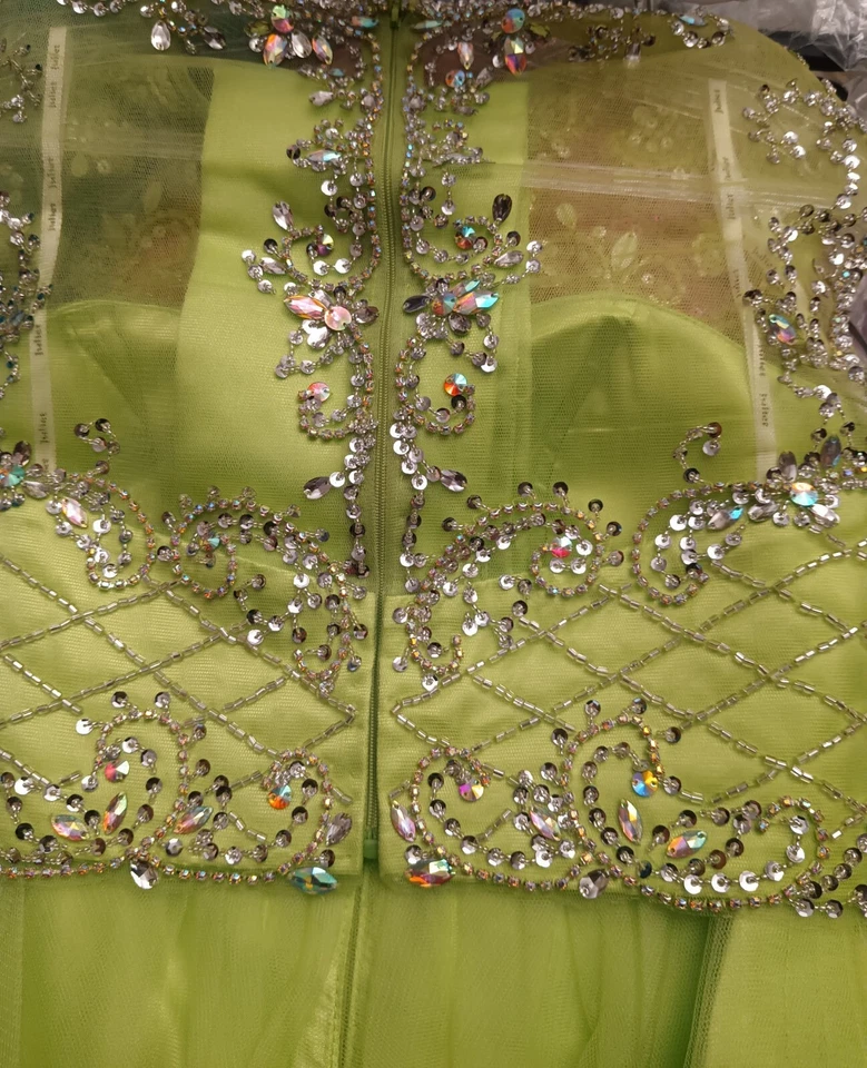 JULIET Skirt Short Dress HOMECOMING Prom2pieces DRESS Color Lime Size L, M,  — 第 2/3 张图片