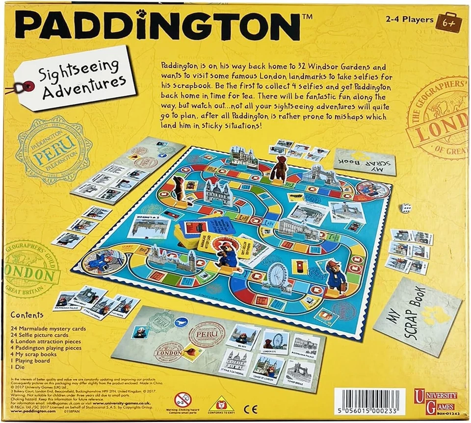 Paddington Sightseeing Adventures Board Game Bear Movie by University Games - Image 3 of 4
