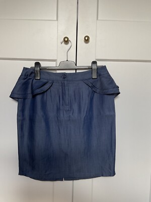 3 SUISSES COLLECTION Damen Rock Gr. 40 Blau Lyocell