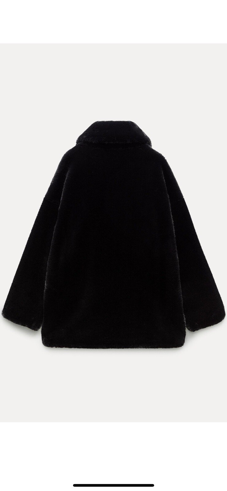 100percent Authentic ZARA Black Faux Fur Coat Size: M-L image 6