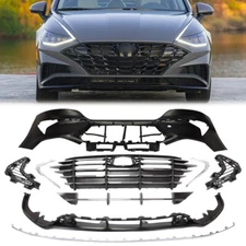 New Complete Front Bumper Grille Assembly Set For 2020 2021 2022 Hyundai Sonata