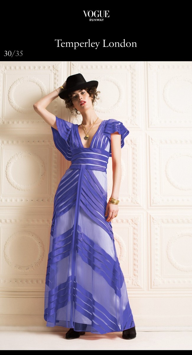 $3880 Temperley London Satin Panel Lilith Runway Gown in Lavender