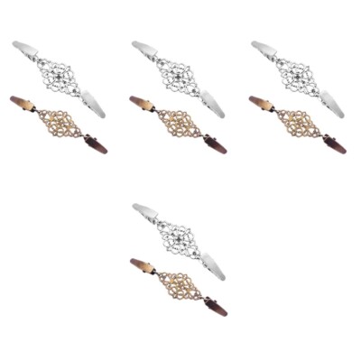 5 Clip Per Cardigan Con Fiori Di Strass - Vintage Con Catena, Argento - Foto 9