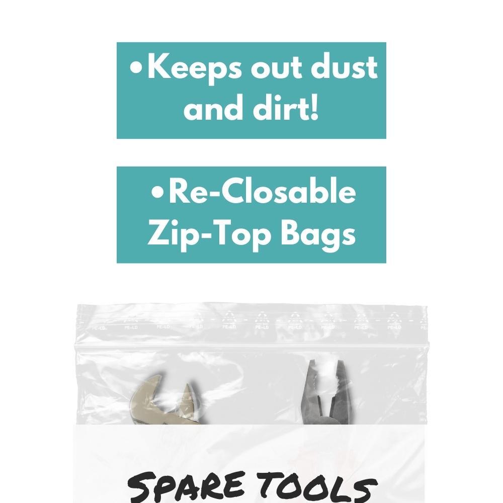 1000 Clear 2 Mil Reclosable Plastic Poly Bags Top Seal 2" x 2" with