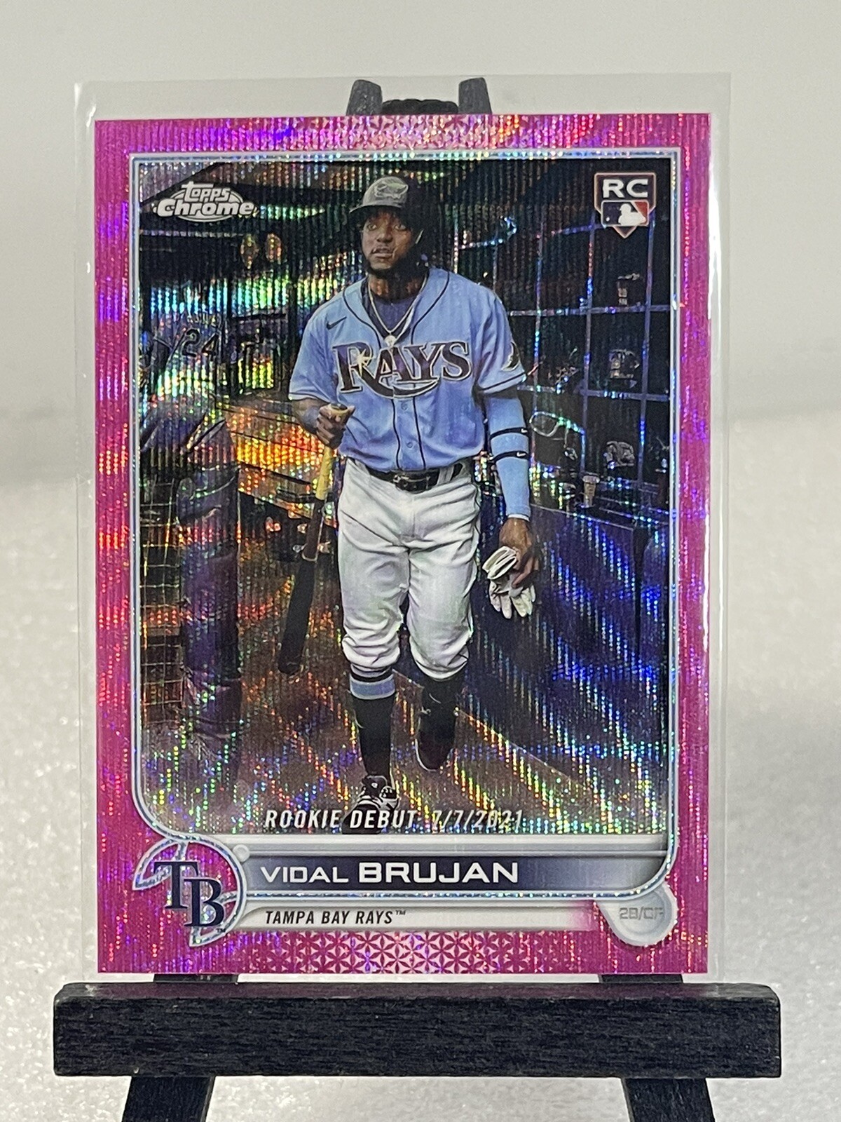 Vidal Brujan 2022 Topps Chrome Update Pink Wave Rookie Debut #USC91 Tampa Bay