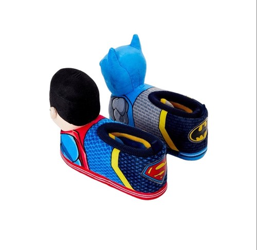 NWT Boys Girls DC Comics Super Friends Batman Superman Blue Slippers Size 7/8 - Picture 10 of 12