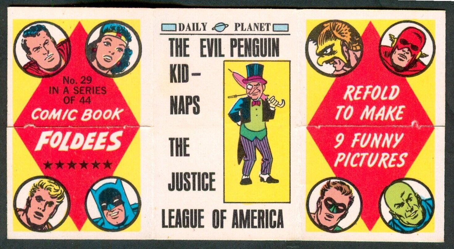 1966 The PENGUIN Card OPC Gum COMIC BOOK FOLDEE Topps #29 DC Comics SUPER HEROES