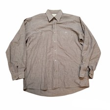 B8 Lacoste Mens Button Up Shirt Long Sleeve Croc Logo Gray Striped Size 40.