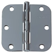 GlideRite 3.5" Polished Chrome Door Hinges 5/8" Radius Hinge - 3558-PC-1