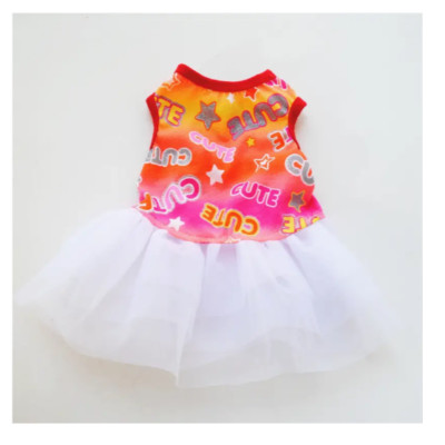 Adorable  Matching Dress & Vest Dog Cat All Occasion Pet Spring Summer Clothing