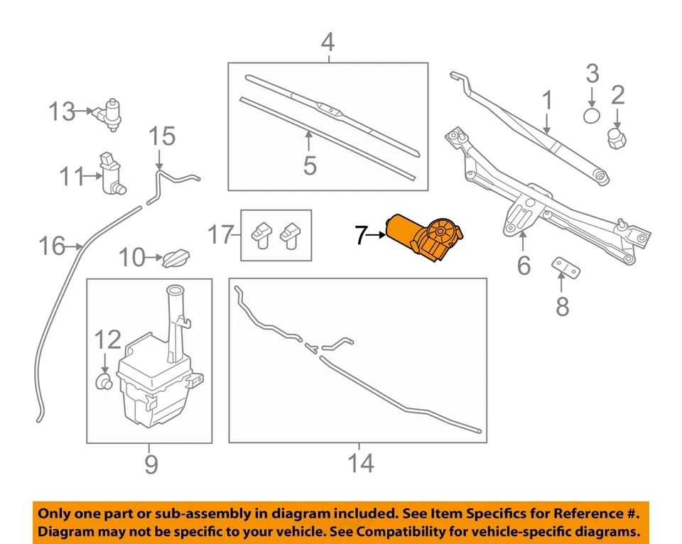 Used Windshield Wiper Motor fits: 2012 Kia Optima  Grade A - Image 3 of 4
