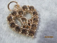 DIOR ZIP PULL LIGHT BROWN CHARM 23X20MM gold tone,  METAL SO PRETTY