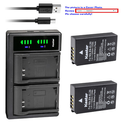 Kastar Battery LTD2 USB Charger for EN-EL20 EN-EL20a & Nikon Coolpix P950 Camera