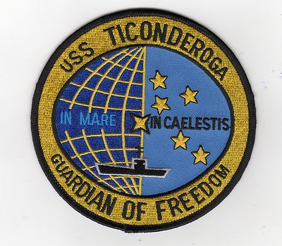 USS Ticonderoga Guardian of Freedom - US Navy Carrier - Ship - BCPatch - c7192
