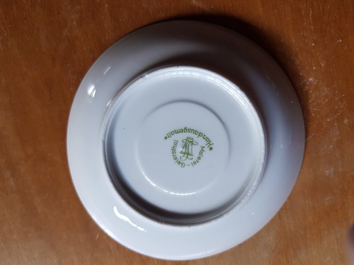 Alte Mokkatasse mit Untertasse Gruß aus Wasungen, Hand Malerei Geiersthal - Bild 6 von 7