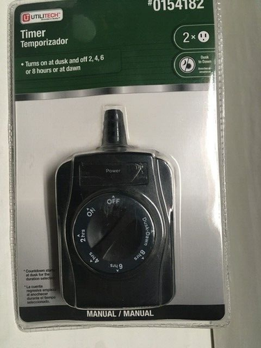 Utilitech #0154182 Timer crepuscolo alba 2,4,6,8 ore 2 prese NUOVO - Foto 3 di 4
