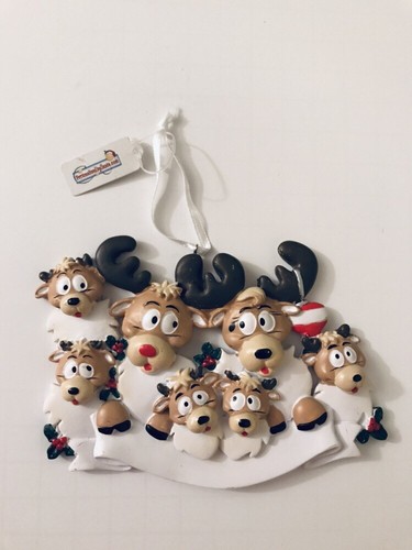PERSONALISIERTER Rentier Hirsch Christbaumschmuck Weihnachtsgeschenk Familie - Bild 1 von 2