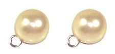 2 Round Pearl Button White 1mm Craft Sewing Decoration Sweater Dress