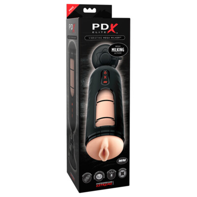 PDX ELITE Vibrating Mega Milker male masturbator Rechargeable Stroker Sex Toy