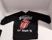 The Rolling Stones Iconic Logo BABY Sweatshirt in Black, Size 6-9M GREAT CONDITI