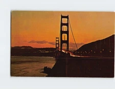 Postcard Golden Gate Bridge at Sundown San Francisco California USA