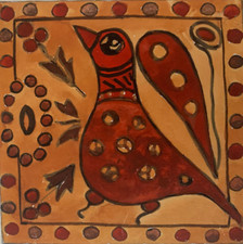 OLD ORIGINAL GOUACHE PROJECT FOR FACTORY TILE POTTERY 61 