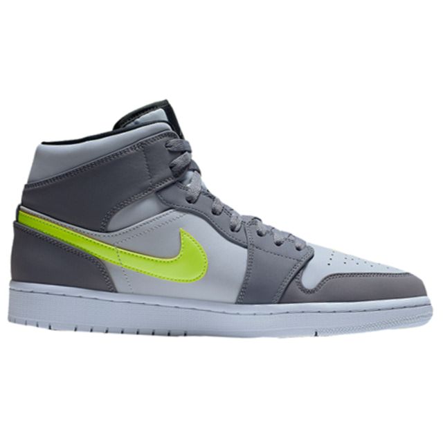 grey and neon green jordans