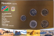 Namibia Kursm&uuml;nzensatz BU mit 5 div. Jahren im Blister-Foto !