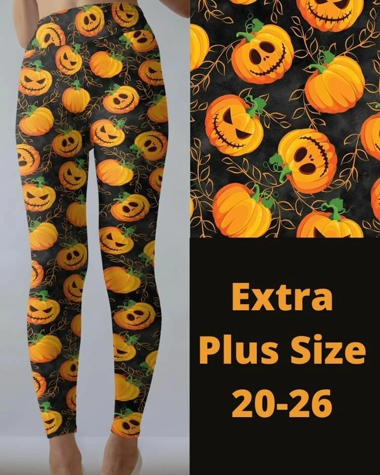 Pumpkin Jack-o-lantern Halloween Women's Leggings TC2 Extra Plus