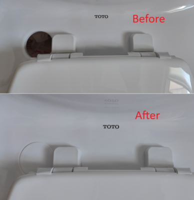 Toto Toilet Washlet+ Bidet Hole Cover Plastic Plug Snap On Cap