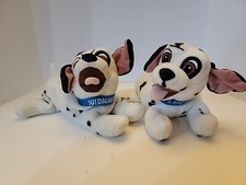 Disney Store 101 Dalmatians Lot Of 2 Beanie Bean Bag 8” Plush Lucky