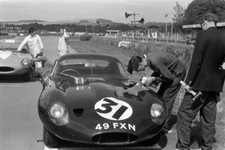 Peter Lumsden, Jaguar E-type Lightweight, on the grid Sports Car 1964 Old Photo