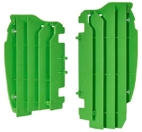 NEW Polisport Radiator Louvers Guards Green Kawasaki KX450F 2012-2015